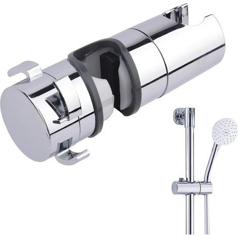 Support de douchette réglable pour barre de douche coulissante, support universel pour tête de douchette de 18 à 25 mm de diamètre extérieur, fixation coulissante pour barre de douche, pièce de rechan (1/5)
