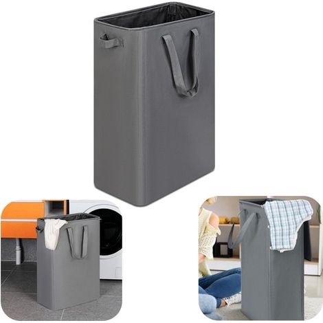 Panier à linge Panier pour linge sale Panier de rangement pour salle de bain Panier de rangement pour jouets (gris, 60 x 20 cm) (1/5)