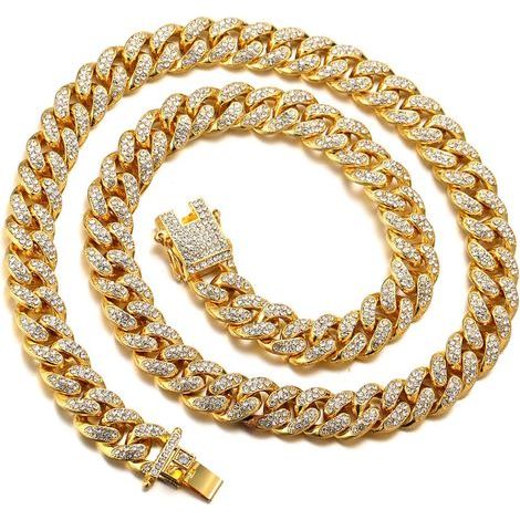 Funkelndes Hundehalsband im Diamant-Stil, 18 Karat vergoldet, 50 cm Länge, elegantes Halsband für Partys, Fotoshootings und mehr - MMCD-ZGL-04941 (1/5)