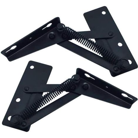 royaluxe - supports de levage pliables noirs à 80 degrés, charnières à ressort noires largement utilisées dans les systèmes de levage de canapés et les supports (1/5)