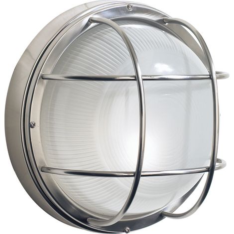 DAR SALCOMBE - Applique murale Bulkhead grande ronde en acier IP44 (1/4)