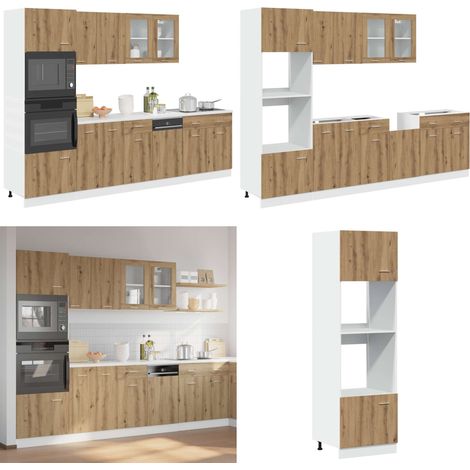vidaXL Ensemble d'armoires de cuisine 7 pcs chêne artisanal (1/5)