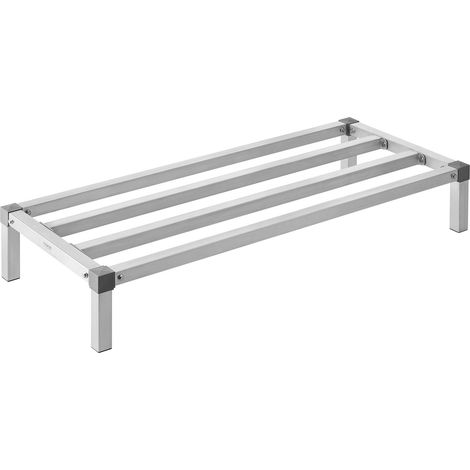 Rack de Calage en Aluminium, 121,9x50,8x20,3 cm, Support de Stockage Commercial, Capacité de Charge 454 kg, Assemblage Facile, pour Rangement Aliments au Sol, dans Restaurants, Cuisines, Garages (1/5)