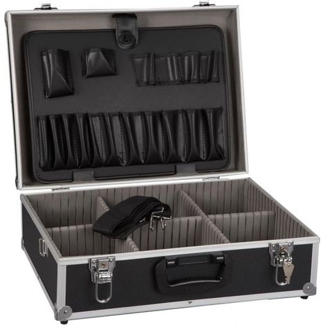 Valigetta Porta Attrezzi per Elettricista in Alluminio 6 Scomparti 455X330X150mm (1/5)