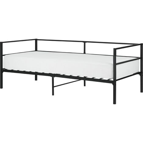 Bett mit Lattenrost Metall BATTUT 90 x 200 cm Schwarz