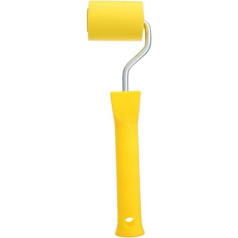 Rouleau à papier peint, rouleau texturé, rouleau de lissage, rouleau en mousse, rouleau à patiner, raclette plate, kit de peinture murale, caoutchouc jaune (1/5)