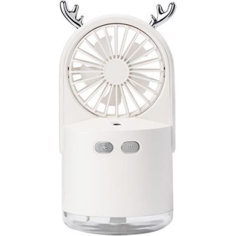 Mini Ventilateur - Brumisation - Rechargeable USB - 3 Vitesses - 2 Modes Brumisation - 240 ml - 2000 mAh - Bureau Maison Dortoir (1/5)