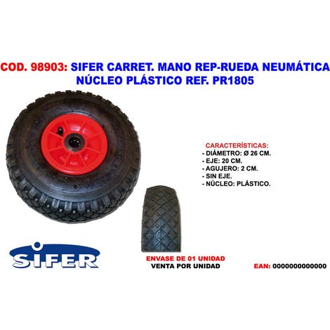 Roue de Chariot de Stockage Plastique 260x75 Axe 20 mm