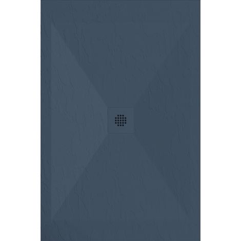 Receveur de douche 70x140 cm extra plat DEXA en résine surface ardoisée anthracite Grille anthracite