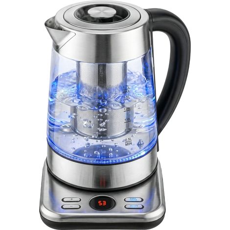 Bouilloire électrique, 1,7L, ébullition rapide 2200W avec thermostat strix, infuseur à thé, fonction maintien au chaud (1/5)