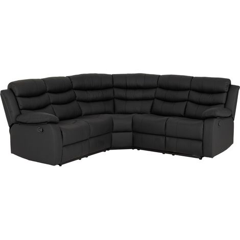 Roma Corner Recliner Sofa - L228 x W102 x H228 cm - Black