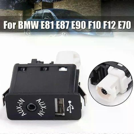 Prise d'entrée USB/AUX encastrée pour tableau de bord de voiture 84109237653 pour BMW E81 E87 E90 F10 F12 E70 E82 F10 et MINI Clubman R55 Cabriolet--JXLGV (1/5)
