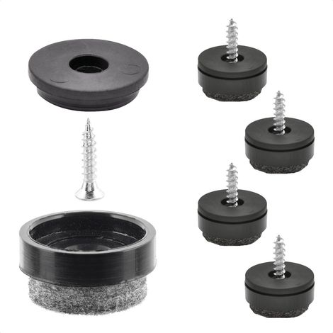 WAGNER QuickClick® Feltrini per sedie e mobili da avvitare I Set da 4x base + vite + inserto intercambiabile - feltro di lana ULTRASOFT SLIM - diametro Ø 17 mm - Fatto in DE - 15780200 (1/4)