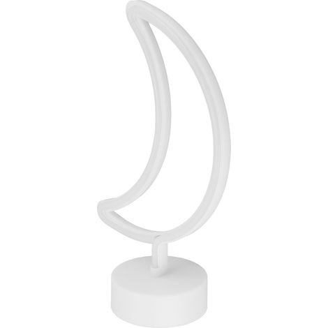 Lumière néon en forme de croissant de lune avec socle, idéale pour une chambre, une fête ou un anniversaire – Alimentation USB/piles (1/5)