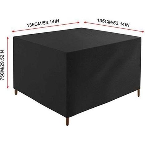 Wasserdichte Gartentisch-Schutzhülle aus 210D Polyester - Maße: 135x135x75 cm
