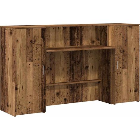 Bureau，Table de travail，Table d'étude de réception vieux bois 180x50x103,5cm bois d'ingénierie CFW94880 (1/5)