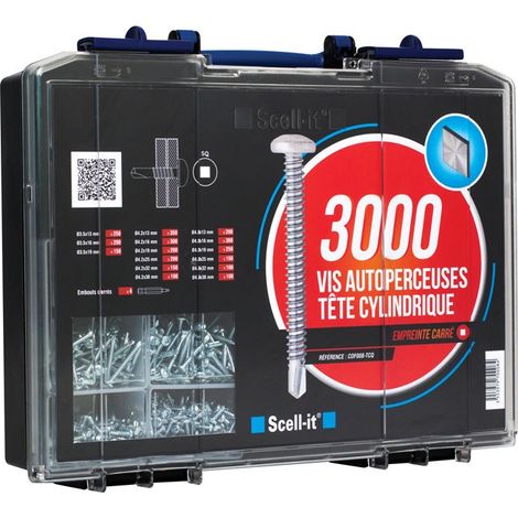Set di 3000 viti autoperforanti TCQ SCELLIT - testa tonda- COF008-TCQ