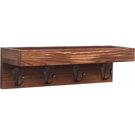 Etagere Murale - Porte-Clés Avec Crochets Métalliques - Pour Salle De Séjour Chambre Salle De Bain - 25,4 Cm - 1 Pièce (1/5)