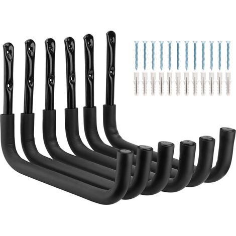 Crochet de kayak de garage robuste, chaque rack de canoë de stockage de garage capacité de 25 kg, crochets de cintre de canoë de 38 cm pour suspendu, échelles, chaises de plage, vélos (1/5)