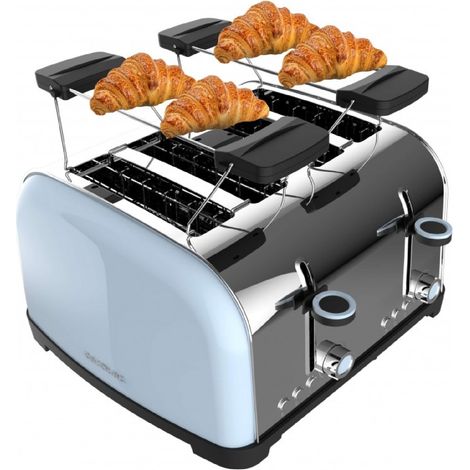 Cecotec Grille-pain vertical Toastin' time 1700 Double Blue, 1700 W, Double fente courte et large de 3,8 cm (1/4)