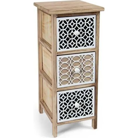 Cassettiera in legno 4 cassetti 26x32x62 cm
