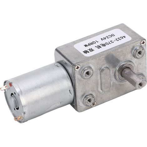 Moteur à engrenage à vis sans fin DC 4632 370, double arbre en aluminium et laiton, mini motoréducteur pour ventilateur électrique, 24V, 10 tr/min (1/5)