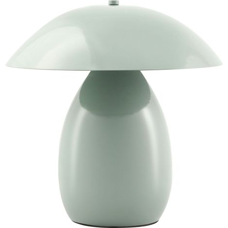Lampada da tavolo moderna con paralume in ferr30 cm, a forma di fungo verde chiaro Sigi