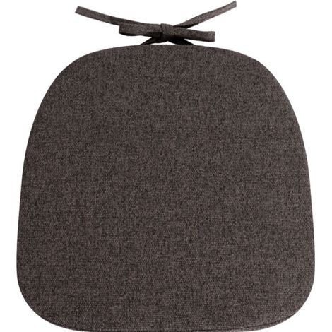 Lot de 2- Gris foncé coussins de chaise semi-circulaires - 36 x 36 cm - Antidérapants - Pour chaise de jardin, cuisine ou salle à manger - Avec rubans - Pour l'extérieur et l'intérieur (1/5)