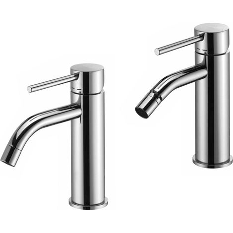 Set miscelatore lavabo e bidet senza piletta di scarico colore cromo Paffoni Light KITLIG1CR