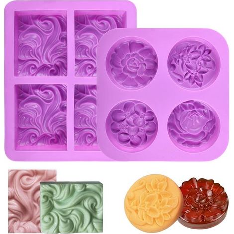 2 moules à savon en silicone,moules rectangulaires pour savon fait maison,moules DIY pour gâteaux et puddings (1/5)