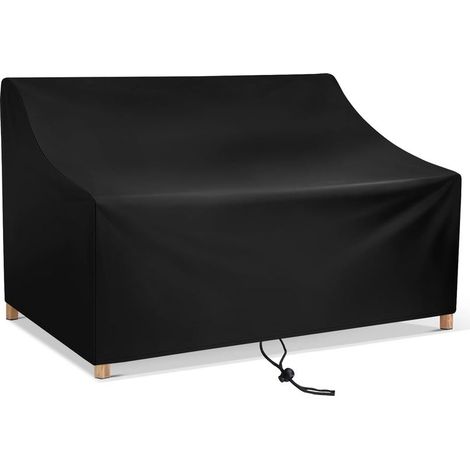 Ecleanfy-Housse de protection pour banc de jardin 2 places Housse en tissu Oxford imperméable et respirant Housse pour banc de jardin, 134 x 66 x 63-89 cm (1/5)