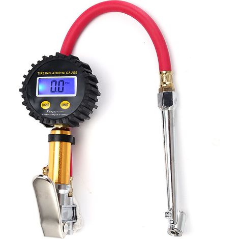 Manomètre de pression d'air pour véhicule, affichage numérique, test de pression des pneus robuste avec écran LCD rétroéclairé pour voiture, SUV, camion, moto, vélo (1/5)