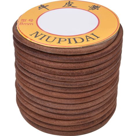 Courroie en cuir multifonction 20m pour machine à coudre, bande de cuir de vache de 8mm. (1/5)