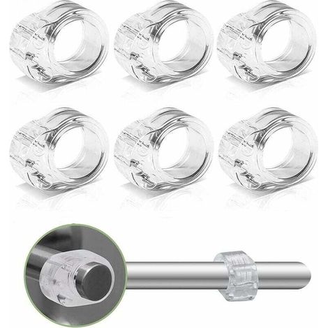 Lot de 6 butées de poignée de porte en PVC, arrête les bosses, protection murale pare-chocs, protecteur petit transparent, caoutchouc, silicone de couleur transparente pour salle de bain, chambre, bur (1/4)