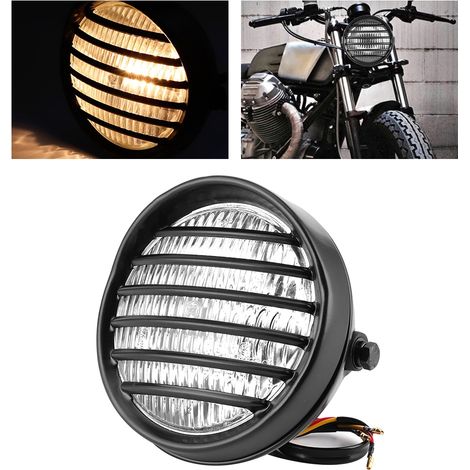 6-Zoll-Motorrad-Rundscheinwerfer-Grillabdeckung für 35-W-Halogenlampe, universelles Motorrad-Scheinwerferglas, transparentes Glas (1/5)