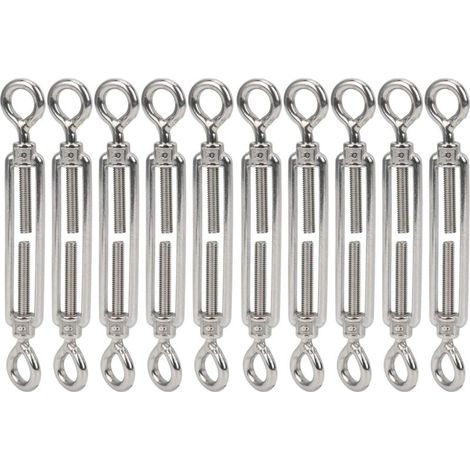 Packung mit 10 offenen Ösenschrauben M6 aus Edelstahl für Drahtseil- oder Kabelspanner, Befestigungsmaterial für Kabelspanner