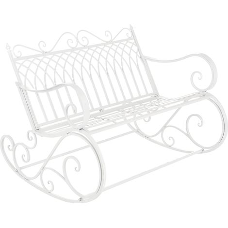 Schaukelbank Greenough 85x113x95cm im Landhausstil Weiß en.casa