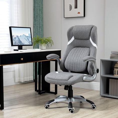 Fauteuil bureau inclinable en tissu respirant acier hauteur réglable 68x76x109-117 cm
