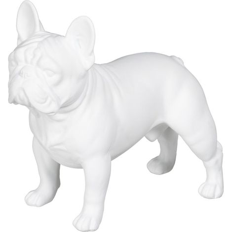 Bulldog en résine blanche 20 cm (1/4)