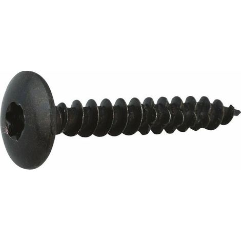 Vis penture - Viswood - Tête cylindrique bombée - TX - Acier zingué noir - 6 x 50 mm - Boîte de 200 (1/4)