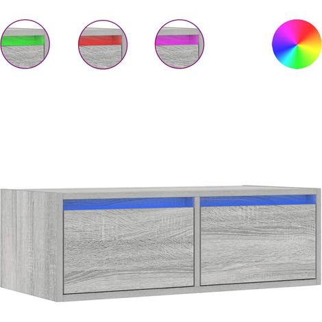Maison Exclusive - TV-Schrank mit LED-Leuchten Grau Sonoma 75x35,