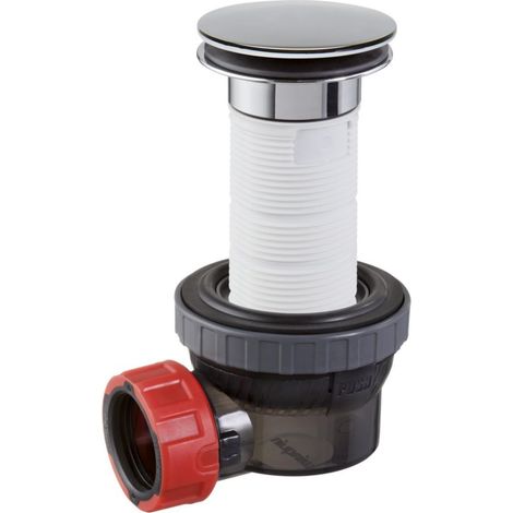 Wirquin – Ensemble bonde et siphon pour lavabo Nano 6.7 – Ultra-compact 6,7 cm – Clapet Quick-Clac en laiton – Anti-odeur et anti-bruit