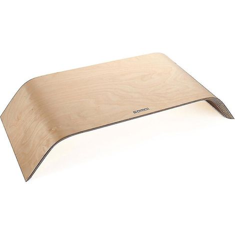 Support en bois pour ordinateur portable et écran tout-en-un, support robuste et stable pour iMac, en bouleau blanc. (1/4)