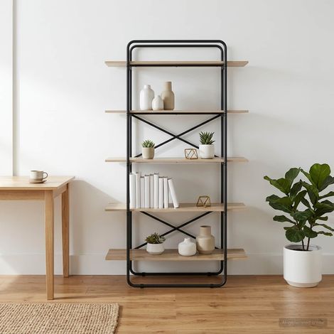 vidaXL Étagère 5 niveaux 100 x 35 x 175,5 cm PB Chêne Sonoma (1/5)