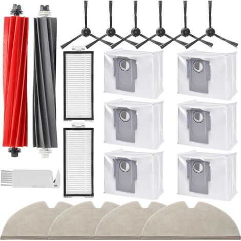 Zubehörset für Roborock Q8 Max / Q8 Max + / Q5 Pro / Q5 Pro+ Staubsauger, 6Staubbeutel 2Main Rollbürste 6Seitenbürsten 2Filter 4Mopp Wischtücher (1/5)