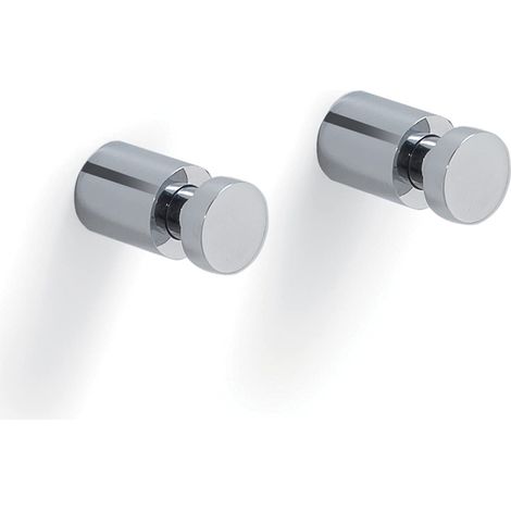 Gedy cromati, Parete Appendiabiti da Muro tondi 3CM, Misure e Peso: 3X1,6X1,6 CM & 0,035 kg, Appendini Bagno Realizzati in Ottone, Design R&S, 2 Anni di Garanzia, Lunghezza 3 cm (1/4)