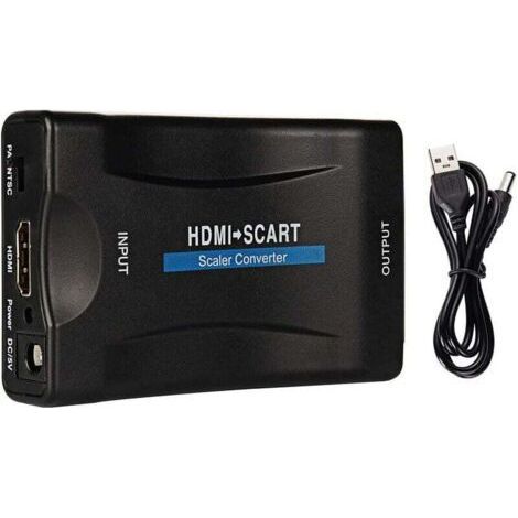 BUNTHAUS Adaptateur HDMI vers Péritel, Convertisseur HDMI Audio Vidéo Stéréo 1080P Compatible avec NTSC PAL HDMI1.3 pour Sky HD Blu Ray PS3 TV VCR VHS (1/5)