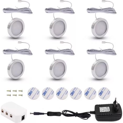 Lampe LED Sous Meuble - 12 V CC - Éclairage Cuisine Armoire Vitrine - Blanc Chaud - 8 mm D'épaisseur - Aluminium - 1 Pièce (1/5)