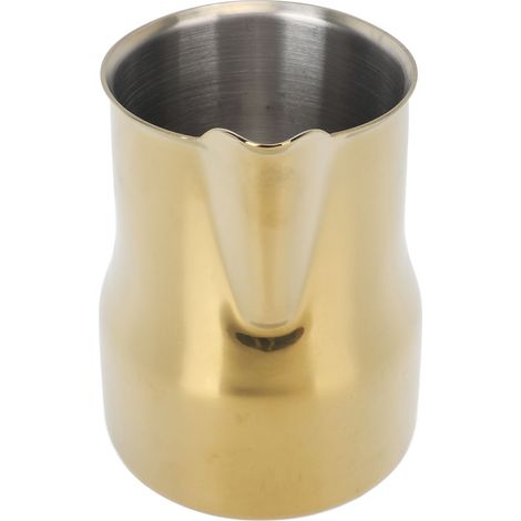 Pichet à lait 450 ml en acier inoxydable 304 avec mousseur intégré, anti-gouttes, couleur or (1/5)
