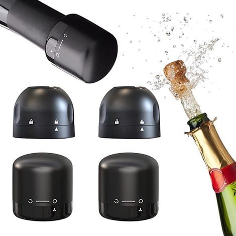 (4 pieces) Champagne stopper, reusable silicone airtight champagne stopper, keeps champagne and wine fresh. - AquaForge (1/5)